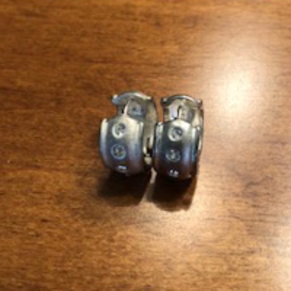 silver huggy earrings